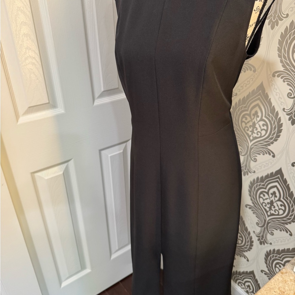 Banana Republic Black Sleeveless Dress with front slit. Size 6 - Picture 2 of 4